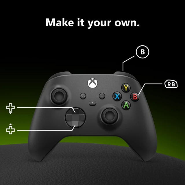 Alt view image 3 of 6 - Xbox Wireless Controller - Carbon Black for Xbox Series X|S, Xbox One, and Windows Devices