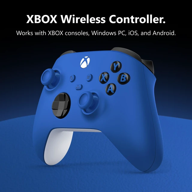 Alt view image 2 of 6 - Xbox Wireless Controller - Shock Blue for Xbox Series X|S, Xbox One, and Windows Devices