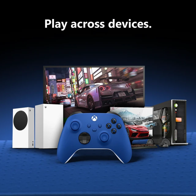 Alt view image 4 of 6 - Xbox Wireless Controller - Shock Blue for Xbox Series X|S, Xbox One, and Windows Devices