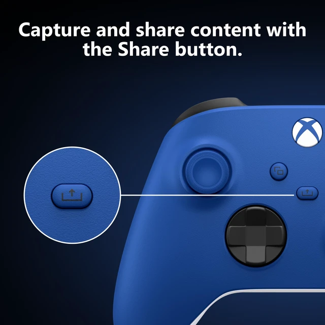 Alt view image 6 of 6 - Xbox Wireless Controller - Shock Blue for Xbox Series X|S, Xbox One, and Windows Devices