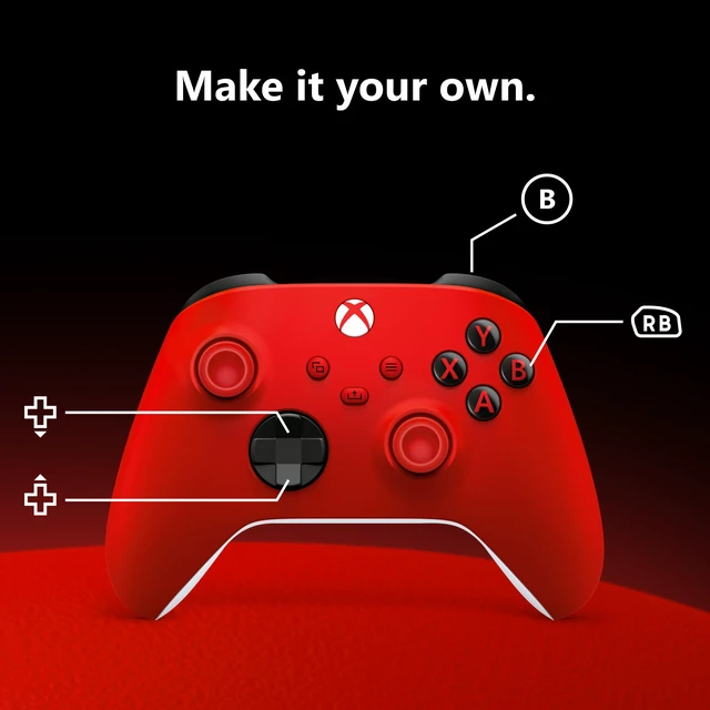 Alt view image 3 of 6 - Xbox Wireless Controller - Pulse Red for Xbox Series X|S, Xbox One, and Windows Devices