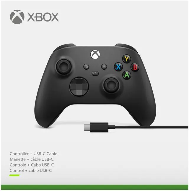 Main image of Xbox Wireless Controller - Carbon Black With PC Cable for Xbox Series X|S, Xbox One, and Windows Devices