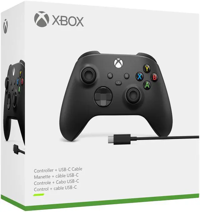 Alt view image 3 of 3 - Xbox Wireless Controller - Carbon Black With PC Cable for Xbox Series X|S, Xbox One, and Windows Devices