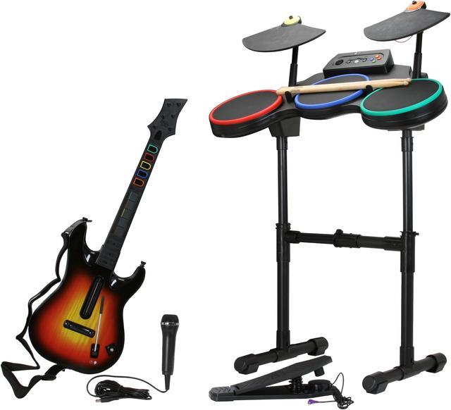 Xbox 360 Guitar Hero World Tour Drum Kit Guitar Mic Complete Band BUNDLE  Drums