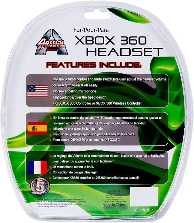 Alt view image 9 of 9 - Arsenal Xbox 360 Headset - Black