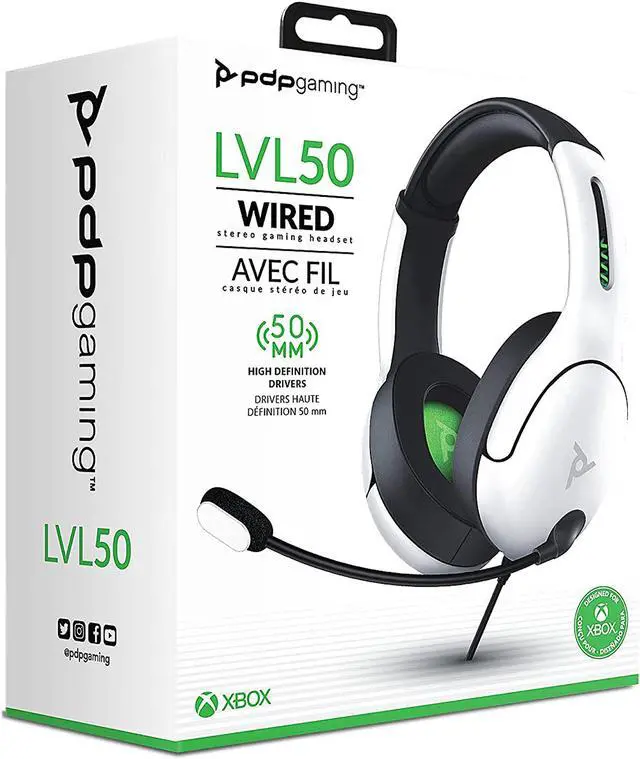 Alt view image 9 of 9 - PDP 049-015-NA-WH LVL50 Wired Stereo Gaming Headset: White White
