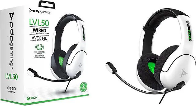 Alt view image 8 of 9 - PDP 049-015-NA-WH LVL50 Wired Stereo Gaming Headset: White White
