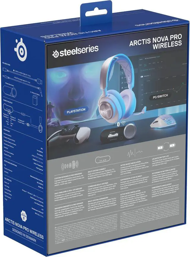 Alt view image 12 of 15 - SteelSeries Arctis Nova Pro Wireless Multi Gaming Headset for PS5, PS4, PC, Switch - White
