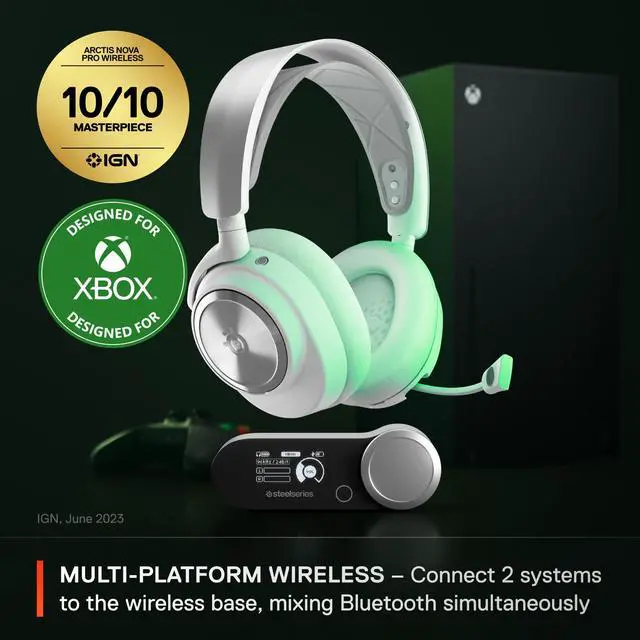 Alt view image 8 of 13 - SteelSeries Arctis Nova Pro Wireless Multi Gaming Headset for Xbox Series X|S, Xbox One - White