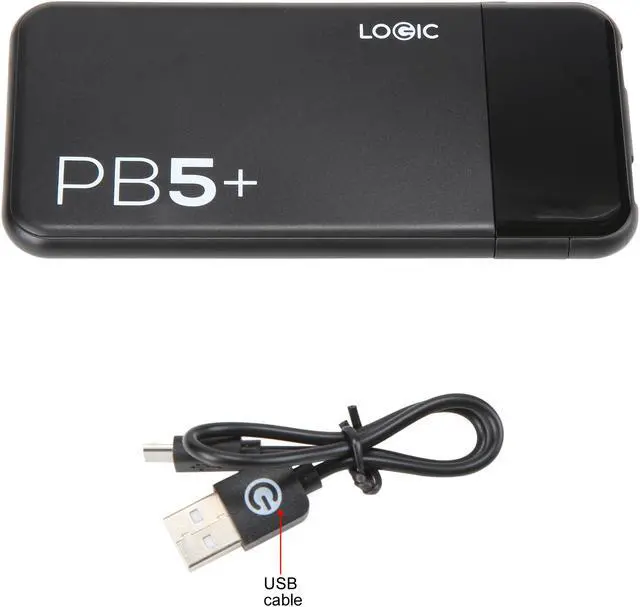 Alt view image 6 of 7 - Logic PB5+ Dual Charging 5000 mAh Power Bank - Black