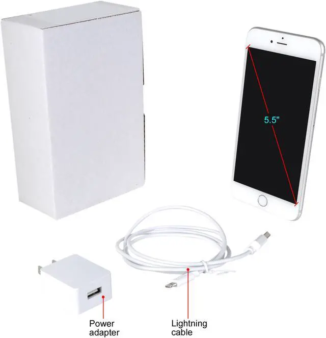 Alt view image 8 of 8 - Apple iPhone 6 Plus 4G LTE Unlocked Cell Phone, Grade D2 5.5" Silver 1GB RAM