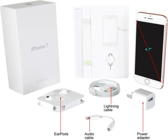 Alt view image 6 of 6 - Apple iPhone 7 32GB 4G LTE Unlocked Cell Phone 4.7" 2GB RAM Rose Gold, Apple Certified