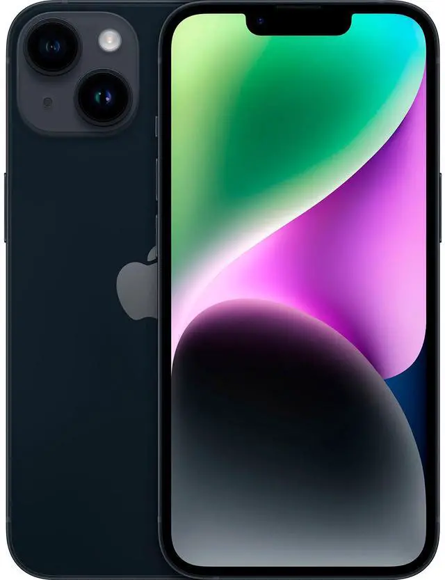 Main image of Apple iPhone 14 256GB, Refurbished Unlocked Cell Phone, Midnight - Very Good Condition (Grade B)