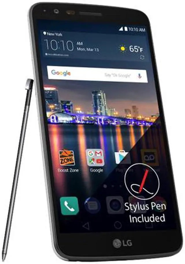 Alt view image 3 of 6 - LG Stylo 3 LS777 Boost Mobile (5.7" 16GB 2GB RAM) 4G LTE Cell Phone - Black