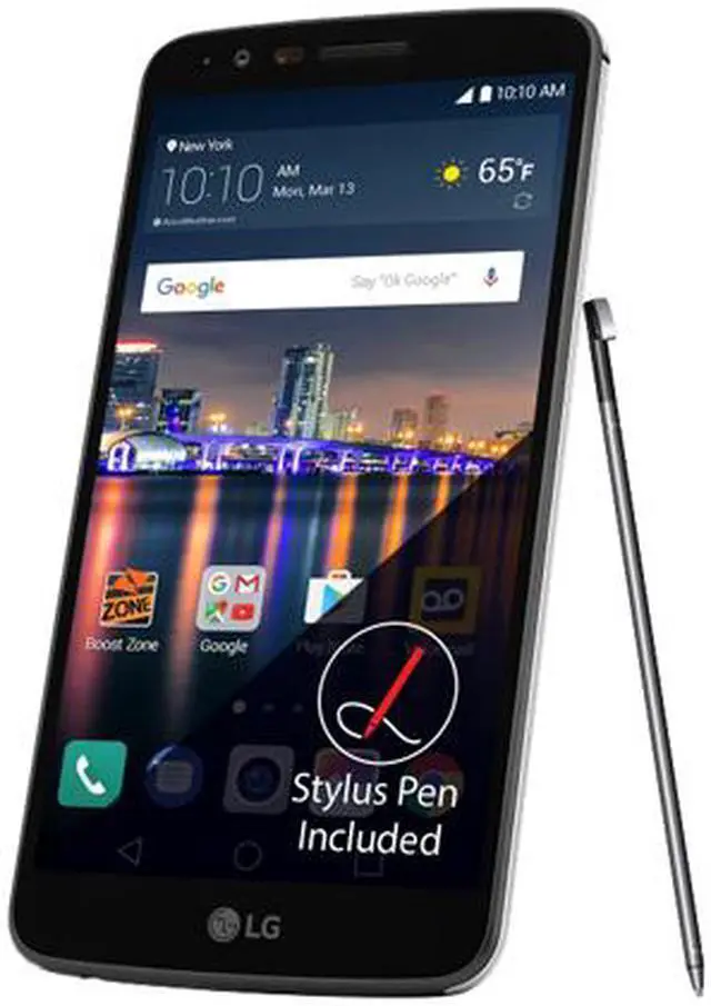 Alt view image 2 of 6 - LG Stylo 3 LS777 Boost Mobile (5.7" 16GB 2GB RAM) 4G LTE Cell Phone - Black