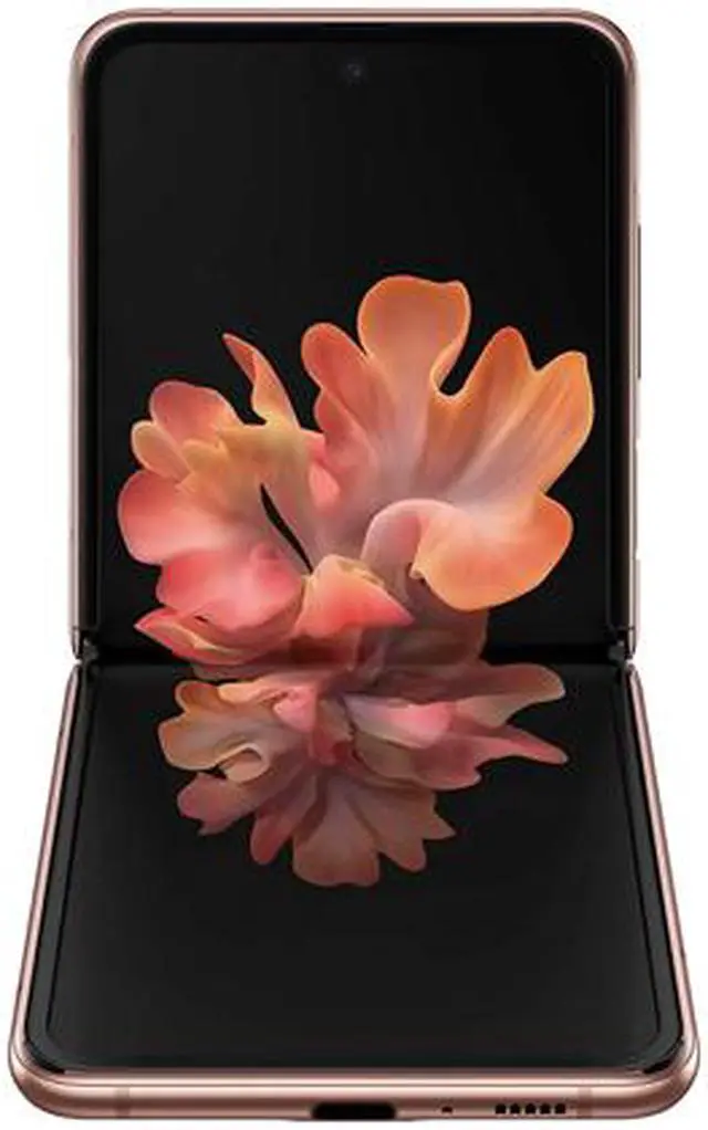 Alt view image 2 of 10 - Samsung Galaxy Z Flip 5G SM-F707WZNAXAC 5G Unlocked Cell Phone 6.7" Mystic Bronze 256GB 8GB RAM