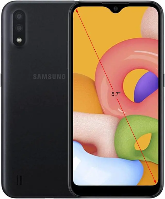 Alt view image 2 of 2 - Samsung Galaxy A01 A015M 4G LTE Dual Sim GSM Unlocked Phone (International Variant/US Compatible LTE) 5.7" Black 2GB RAM