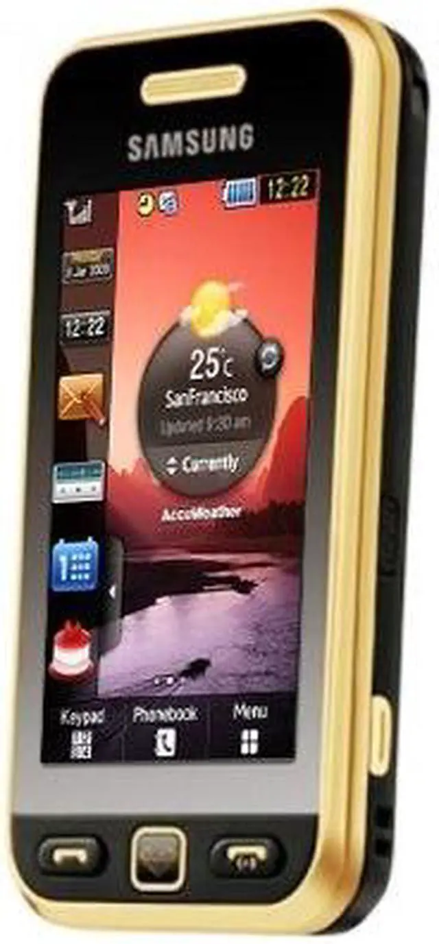 Alt view image 2 of 3 - Samsung Star Black/Gold Unlocked GSM Touch Screen Phone with 3.2MP Camera/ 10 Hours Talk Time/ Bluetooth (S5230)
