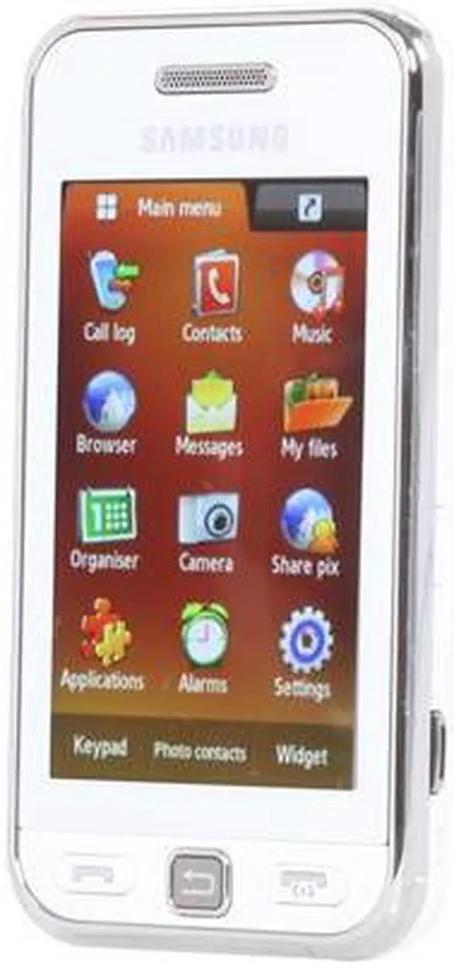 Alt view image 2 of 6 - Samsung Star White Unlocked GSM Touch Screen Phone with 3.2MP Camera / 10 Hours Talk Time / Bluetooth 2.1 (S5230)