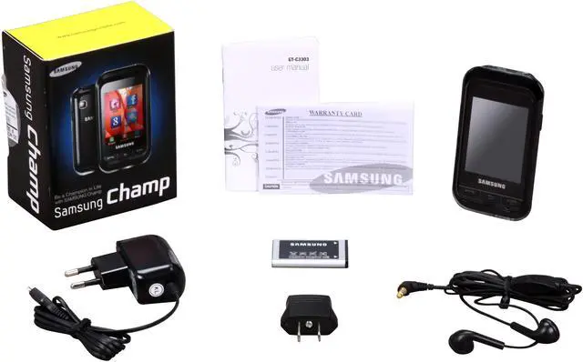 Alt view image 3 of 3 - Samsung Champ Black Unlocked GSM Touch Screen Phone with Stylus Pen (C3303K)