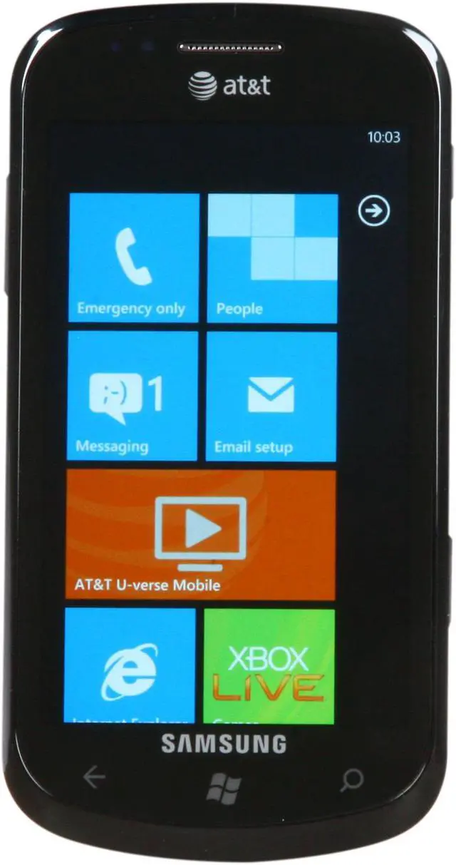 Main image of Samsung Focus SGH-I917 3G 8GB Unlocked GSM WP7 Phone 4.0" Black 512MB RAM