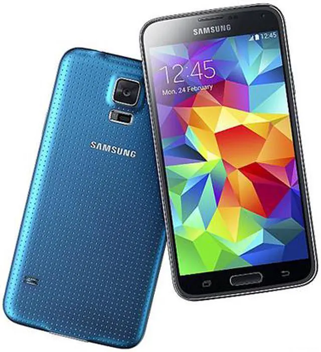 Alt view image 7 of 7 - Samsung Galaxy S5 Electric Blue 3G Quad-Core 2.5GHz 16 GB 2800 mAh Unlocked Smartphone