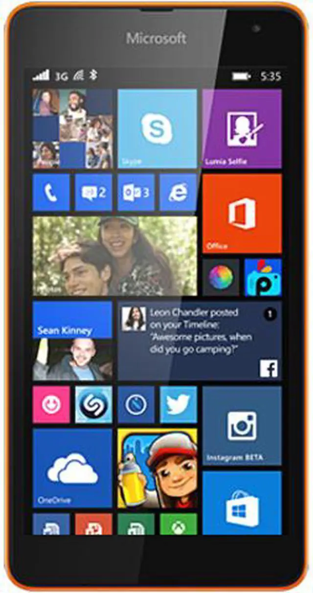 Main image of Microsoft Lumia 535 Dual SIM Unlocked Cell Phone 5" Orange
