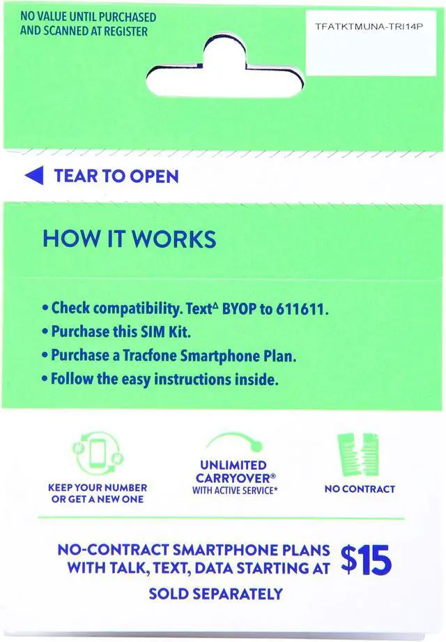 Alt view image 2 of 2 - Tracfone Keep Your Own Phone 3-in-1 Prepaid SIM Kit