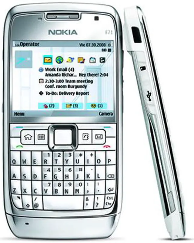 Alt view image 2 of 3 - Nokia E71 White 3G Unlocked GSM Smart phone with 3.2 MP Camera