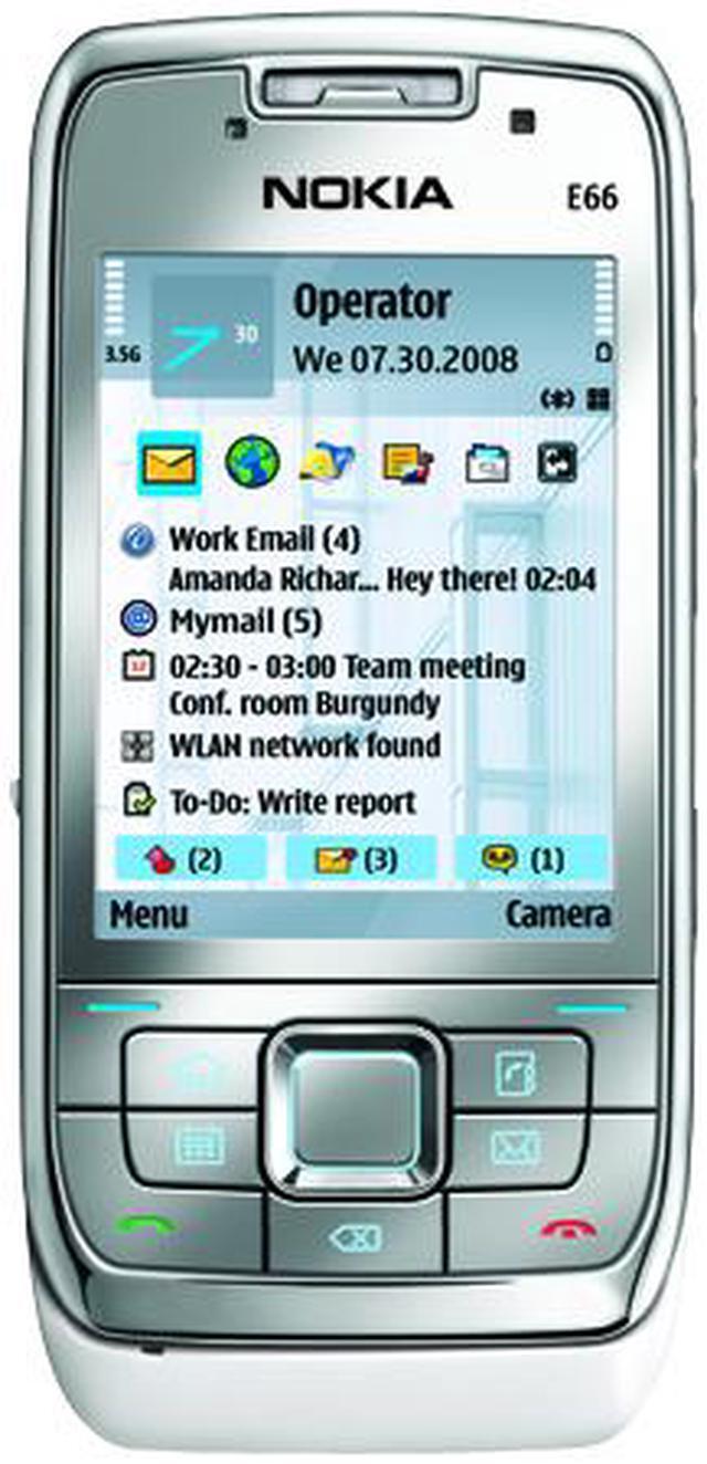 Main image of Nokia E66 White 3G unlocked GSM Slider phone with 3.2MP Camera & Wi-Fi