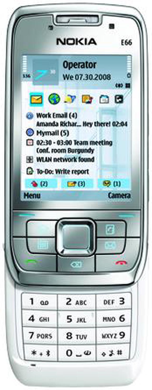 Alt view image 2 of 4 - Nokia E66 White 3G unlocked GSM Slider phone with 3.2MP Camera & Wi-Fi