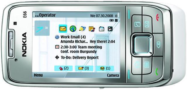 Alt view image 4 of 4 - Nokia E66 White 3G unlocked GSM Slider phone with 3.2MP Camera & Wi-Fi