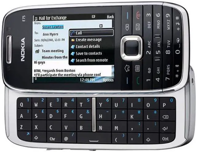 Alt view image 3 of 8 - Nokia E75 Black 3G unlocked GSM Smart phone with Full Qwerty Keyboard