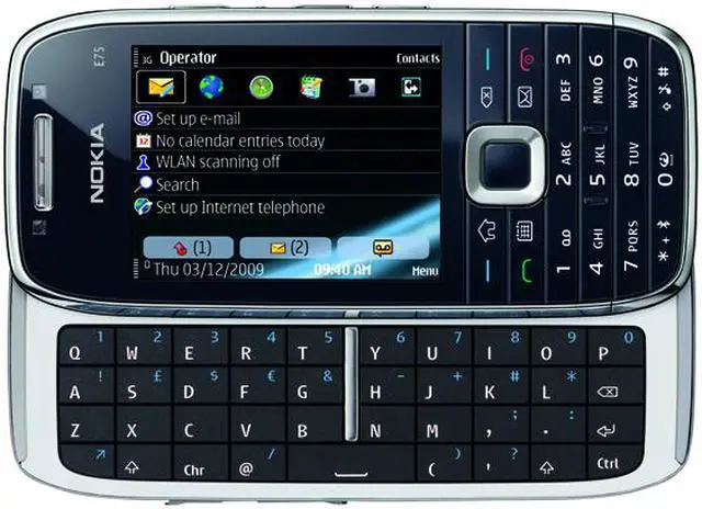 Alt view image 6 of 8 - Nokia E75 Black 3G unlocked GSM Smart phone with Full Qwerty Keyboard