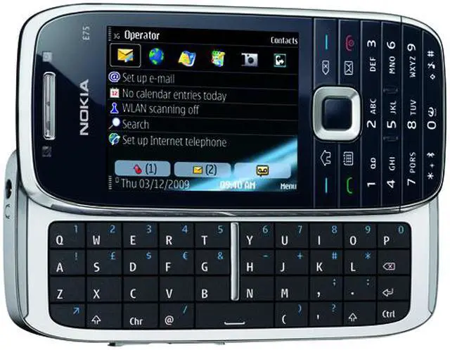 Alt view image 7 of 8 - Nokia E75 Black 3G unlocked GSM Smart phone with Full Qwerty Keyboard