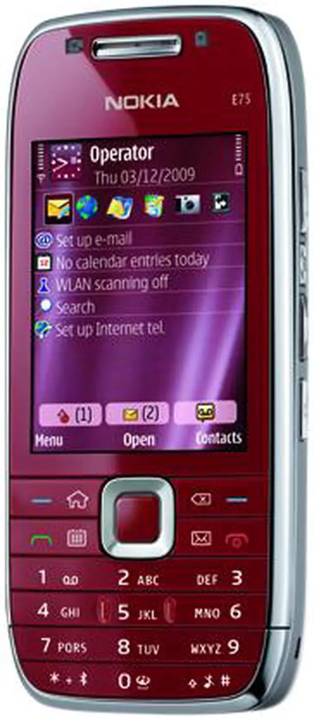 Alt view image 2 of 9 - Nokia E75 Ruby Red 3G unlocked GSM Smart phone with Full Qwerty Keyboard