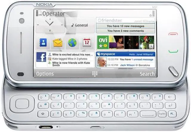 Alt view image 3 of 16 - Nokia N97 White 3G Unlocked GSM slider phone with 3.5" Touch Screen