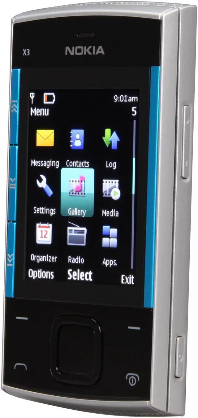 Alt view image 7 of 8 - Nokia X3 Unlocked GSM Slider Phone with 3.2 MP Camera 2.2" Blue