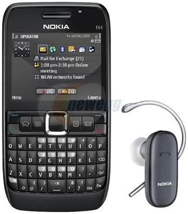 Main image of Nokia E63 Unlocked GSM Smart Phone with Free BH105 Bluetooth Headset 2.36" Black