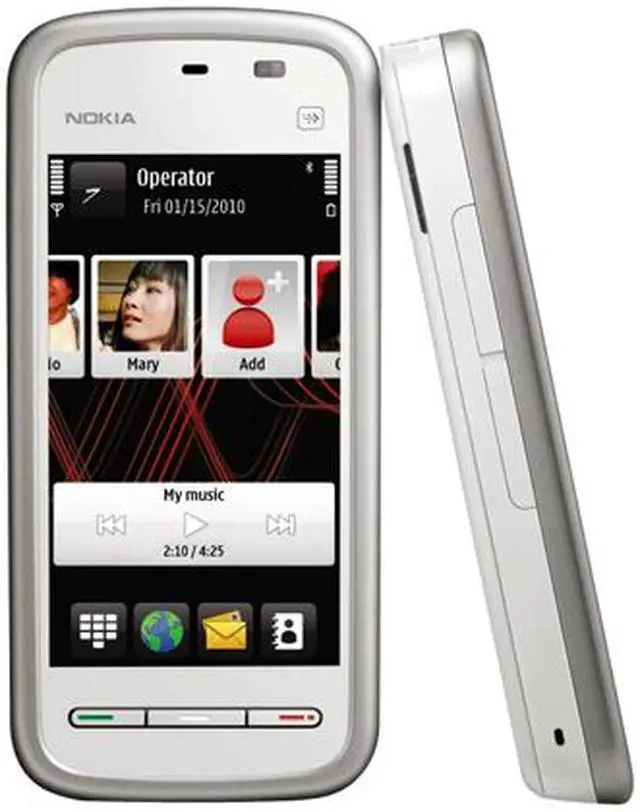 Alt view image 3 of 4 - NOKIA 5230 White Unlocked GSM Smart Phone with 3.2" Touch Screen