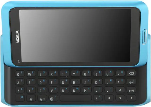 Alt view image 6 of 8 - Nokia E7 16GB Unlocked GSM Smart Phone w/ 8MP Camera 4.0" Blue