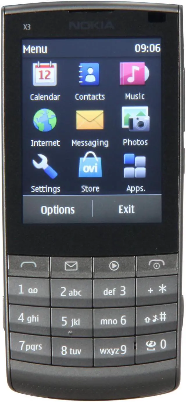 Main image of Nokia Touch and Type Dark Metal 3G Unlocked GSM Touch Screen Phone with 5MP Camera / Wi-Fi (X3-02)