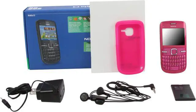 Alt view image 7 of 7 - Nokia C3-00 Pink Unlocked GSM Smart Phone w/ Full QWERTY Keyboard / Wi-Fi (C3-00)