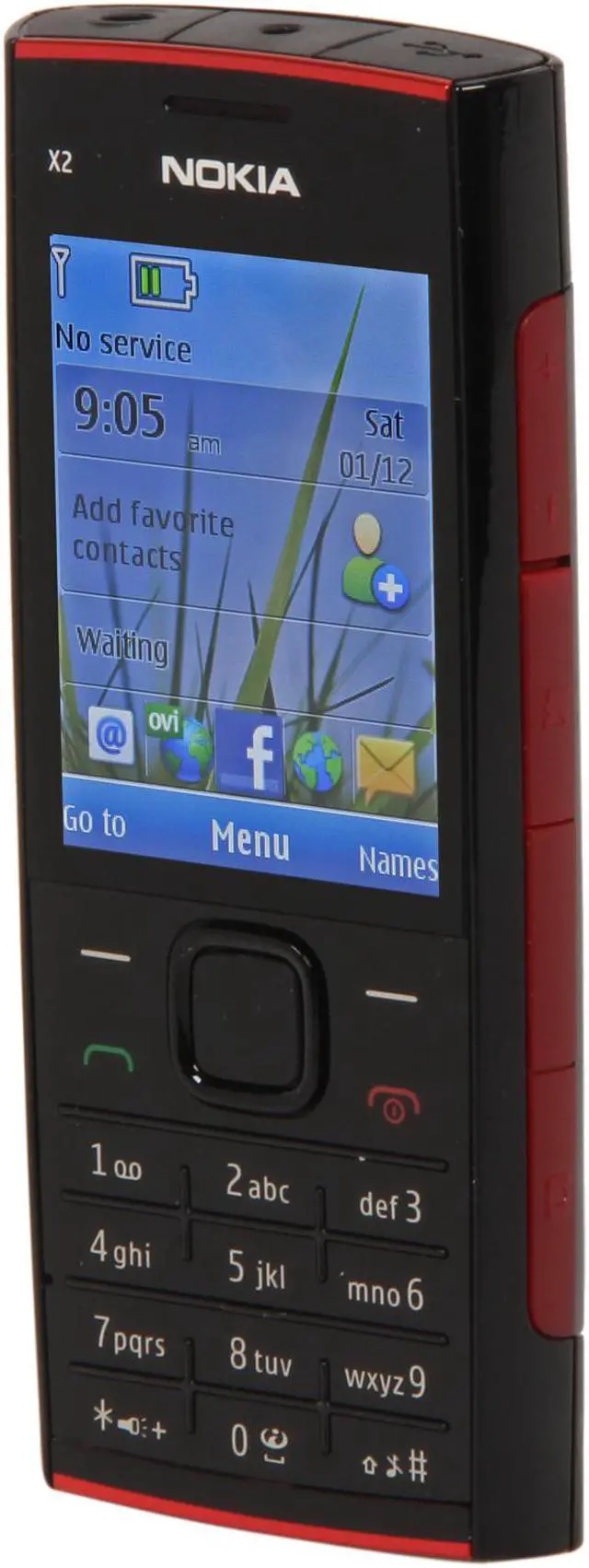 Alt view image 2 of 8 - Nokia X2-00 Red/Black Unlocked GSM Bar Phone / 5 MP Camera / Music / Bluetooth / 2.2" Display (X2-00)