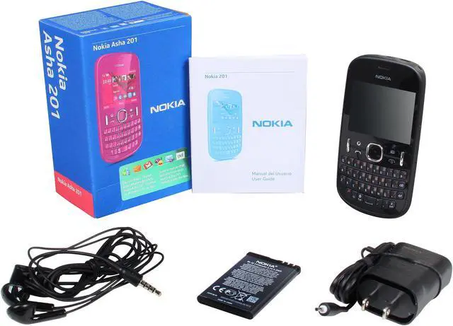 Alt view image 7 of 7 - Nokia Asha 201 Unlocked GSM QWERTY Phone with Bluetooth / 2 MP Camera / 2.4" Display 2.4" Graphite/Black
