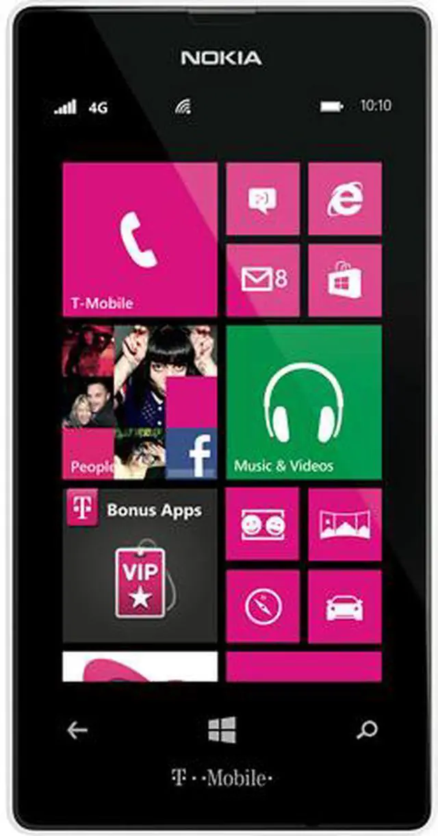 Alt view image 2 of 6 - Nokia Lumia 521 (T-Mobile) 4G Dual-Core 1.0GHz Windows 8 OS Cell Phone Bundle with iLuv Portable Speaker Case & hypercel Car Charger