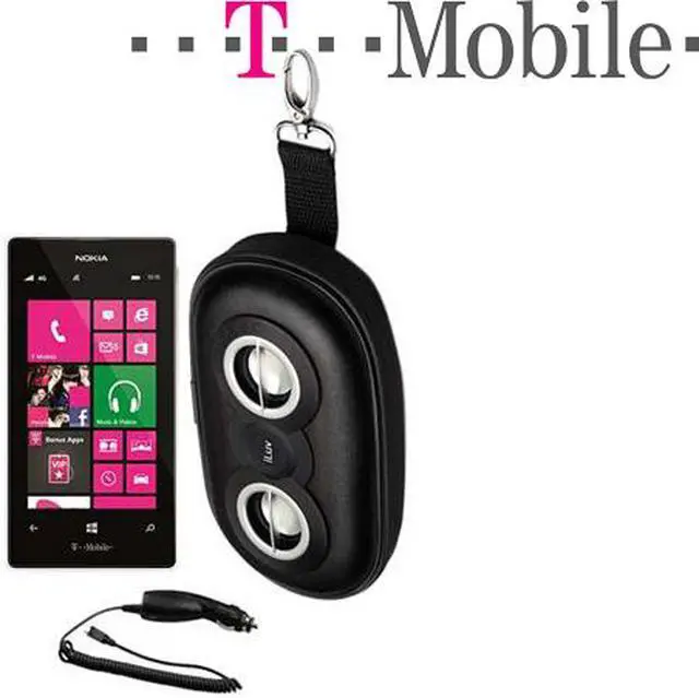 Main image of Nokia Lumia 521 (T-Mobile) 4G Dual-Core 1.0GHz Windows 8 OS Cell Phone Bundle with iLuv Portable Speaker Case & hypercel Car Charger