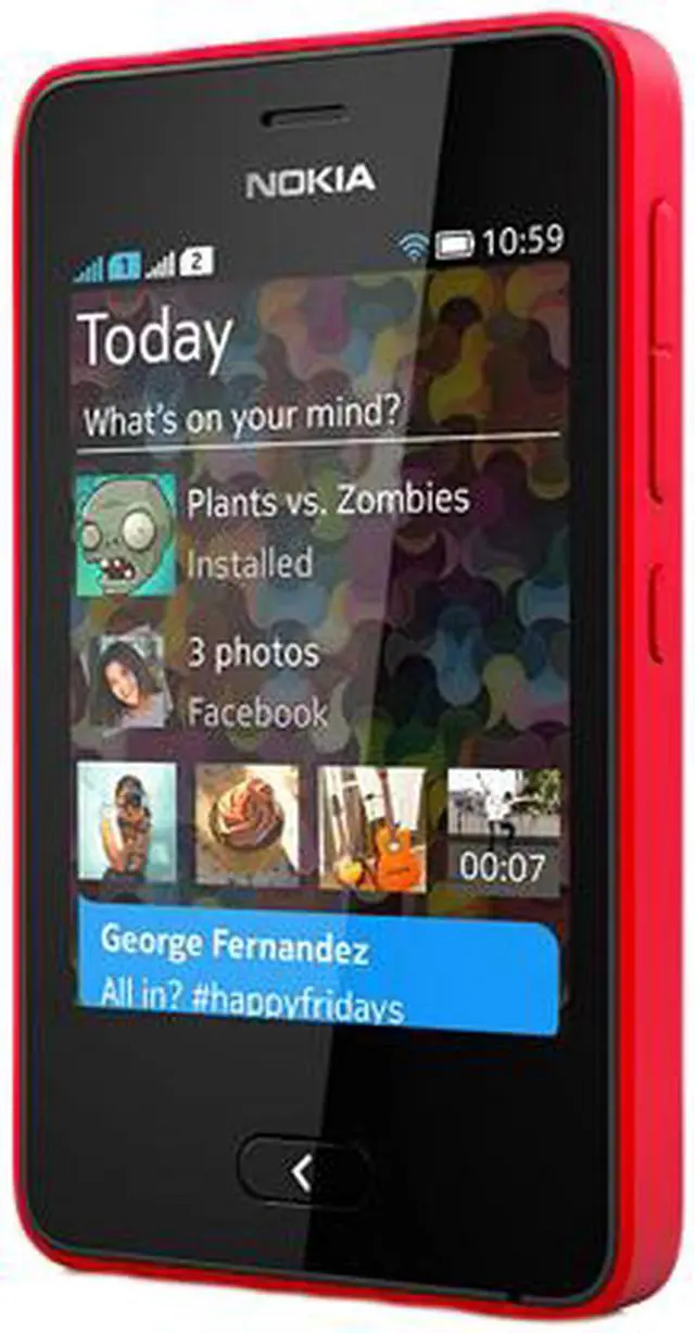Alt view image 2 of 4 - Nokia Asha 501.1 Unlocked Cell phone 3.0" Red