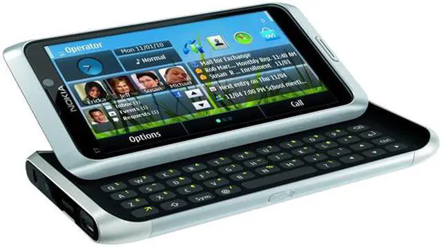 Alt view image 3 of 5 - Nokia E7 E7-00 3G 16GB Unlocked GSM Slide-Out Keyboard Phone 4.0" Silver 256 MB RAM