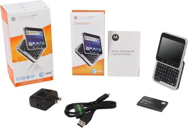 Alt view image 10 of 10 - Motorola Flipout MB511 Unlocked GSM Smart Phone with Android 2.1 2.8" Black/White